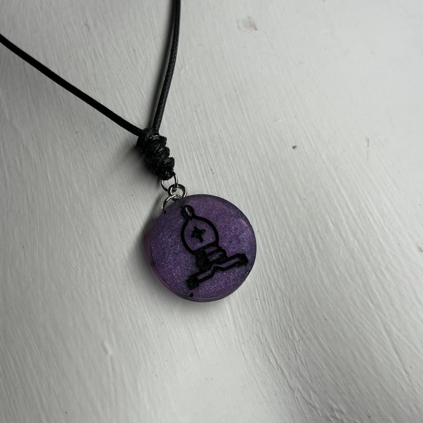 Purple Bishop - Handmade Resin Chess Necklace