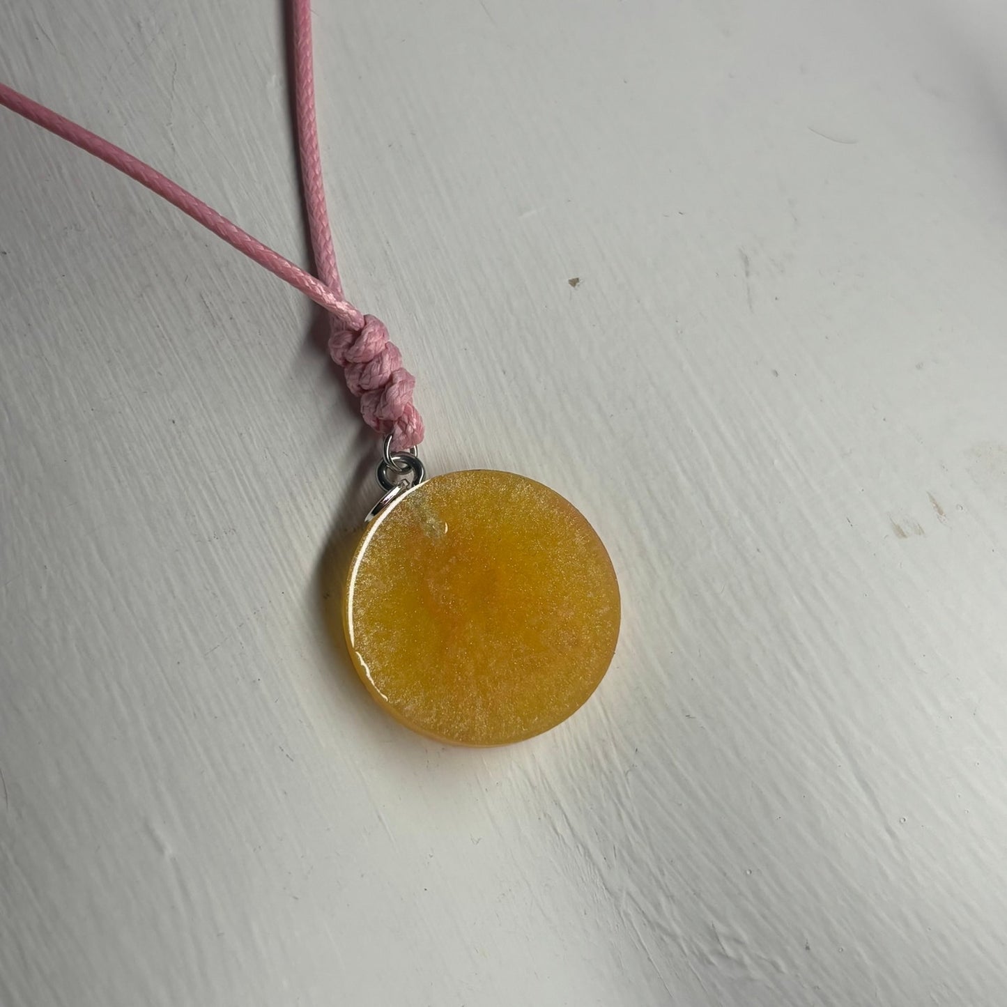 Yellow Pink Pawn - Handmade Resin Chess Necklace