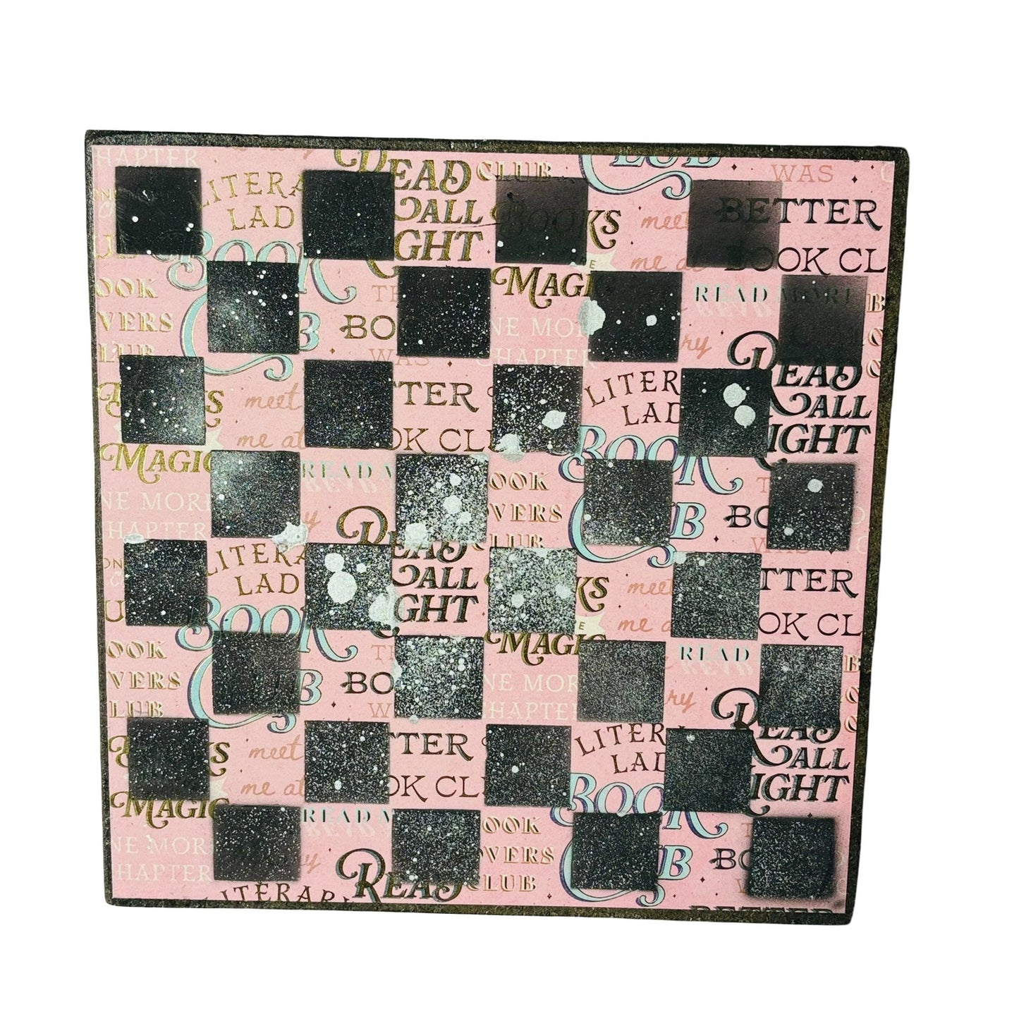 Soft Pink Words - Scrapbook Chess Board