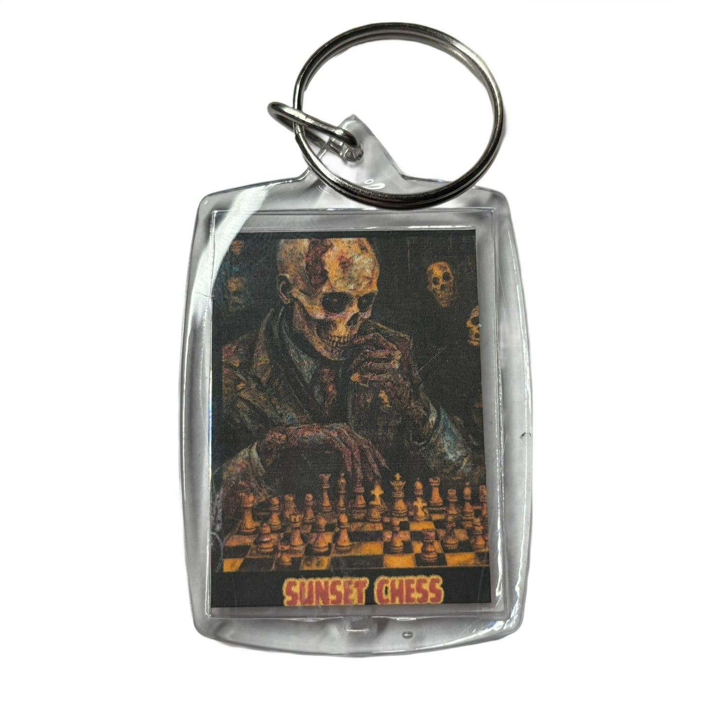 Skeptic Skeleton - Chess  Photo Keychain