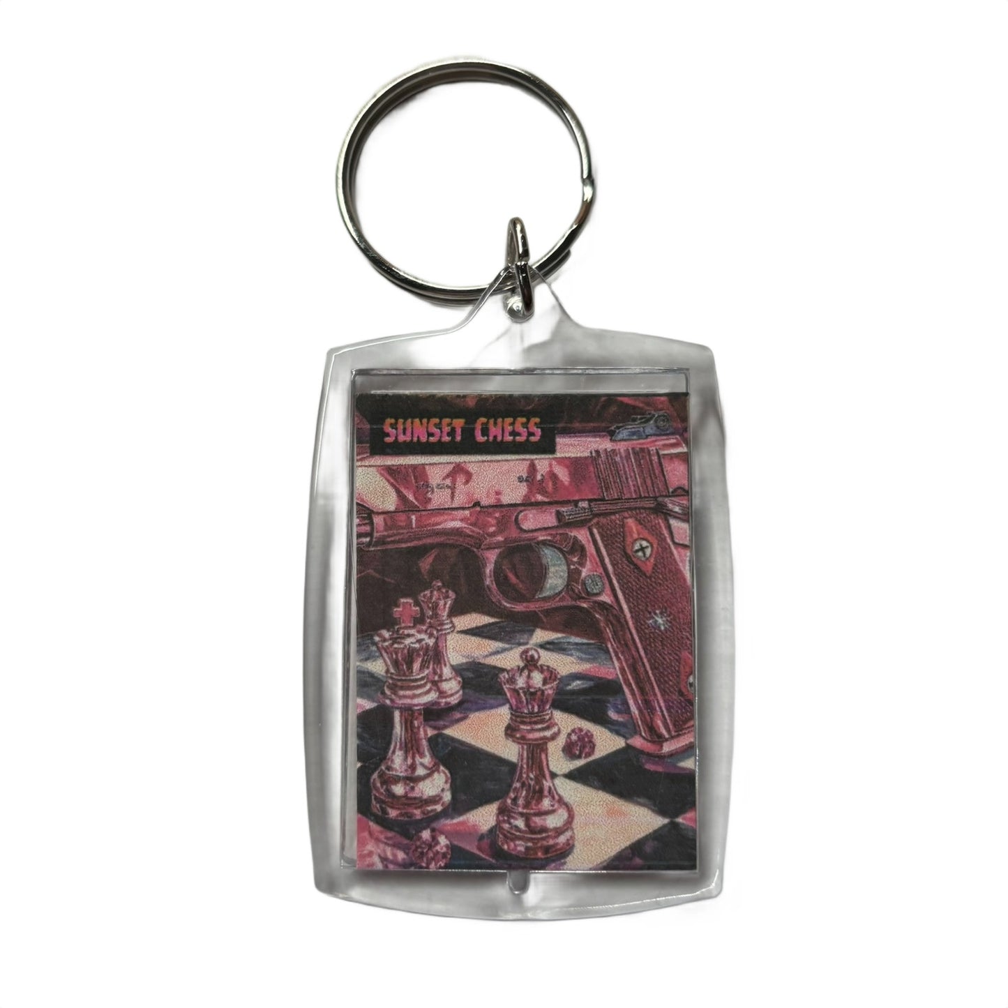Pink Blaster - Chess  Photo Keychain