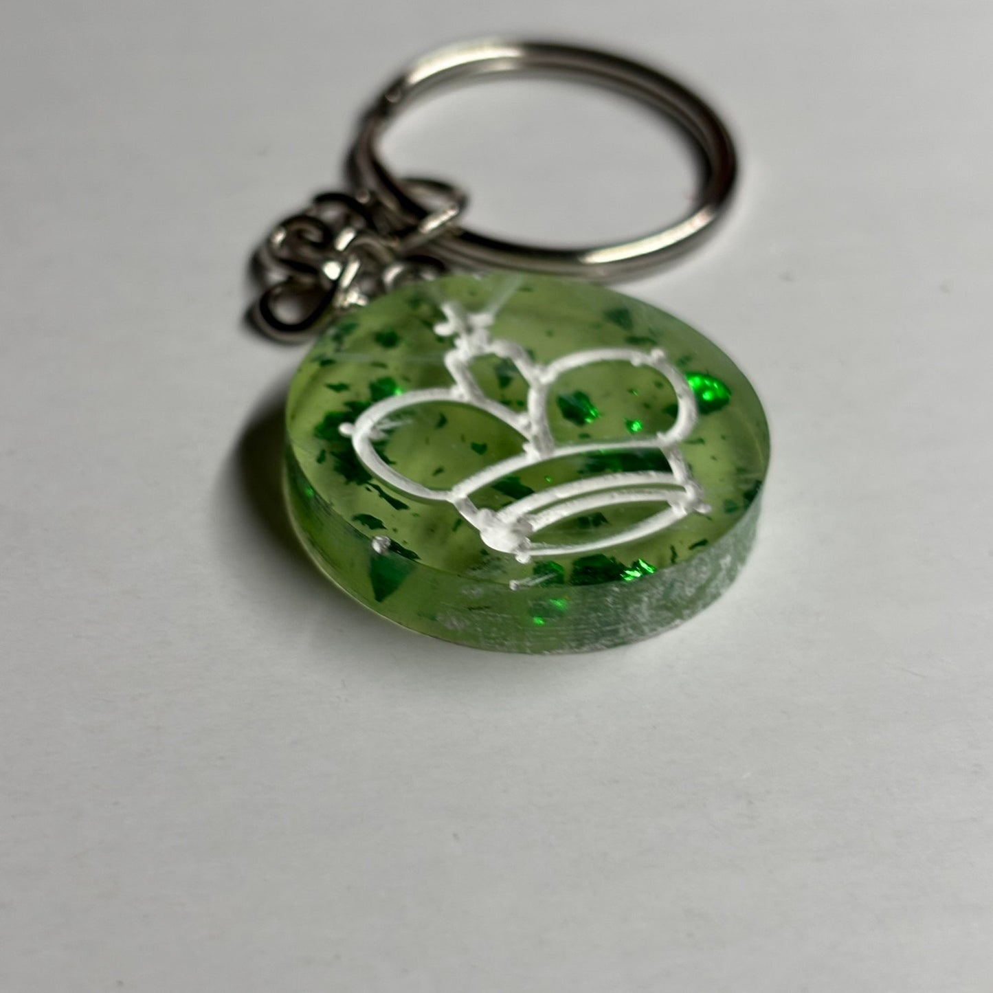 Transparent Green King - Handmade Resin Keychain
