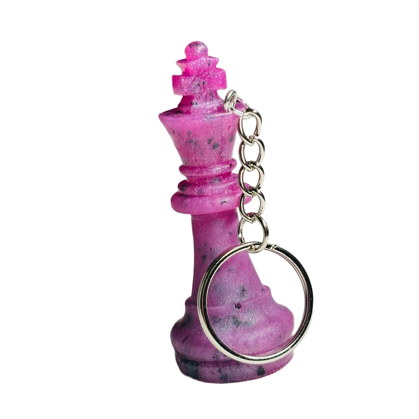 Pink Spotted King - Handmade Resin Keychain