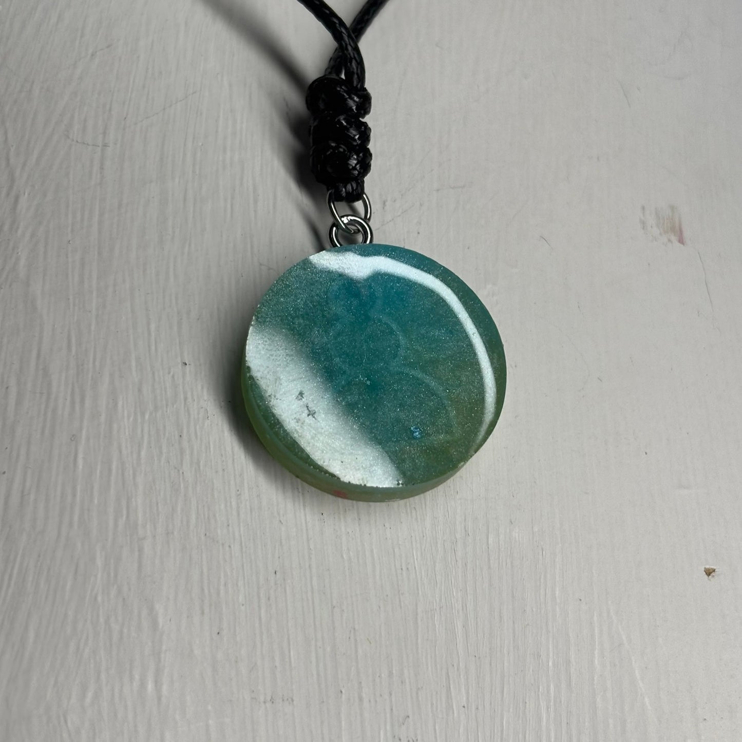 Blush Green Pawn - Handmade Resin Chess Necklace