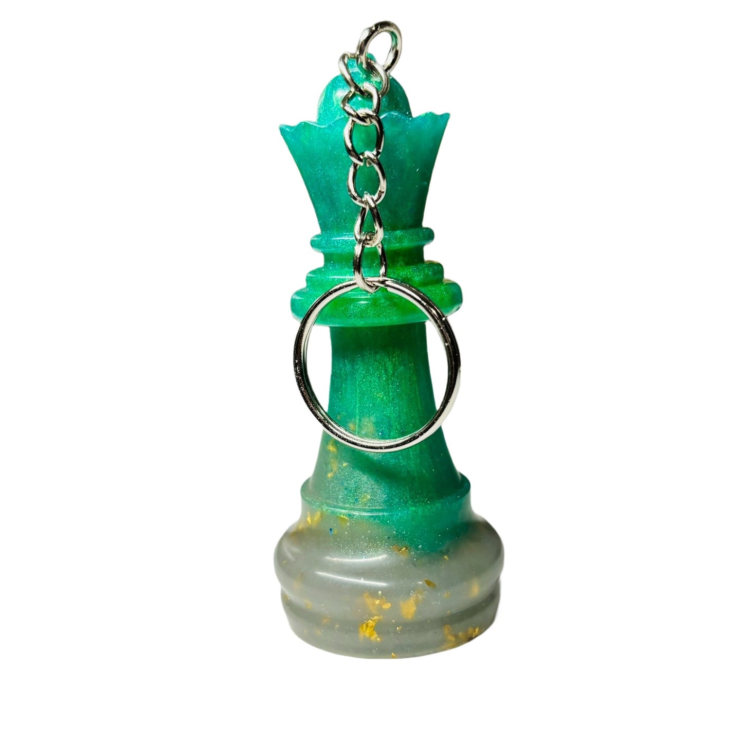 Solid Royalty Green Queen - Handmade Resin Keychain - Large Edition