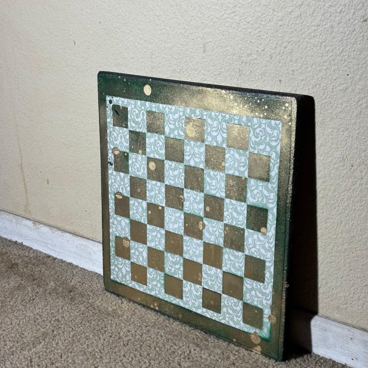 Golden Green - Scrapbook Chess Board