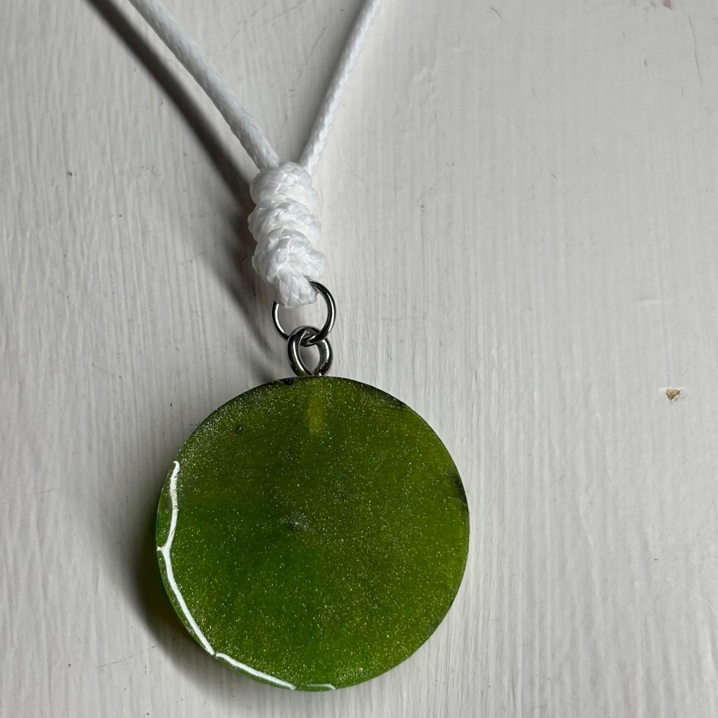 Green Swirl Pawn - Handmade Resin Chess Necklace