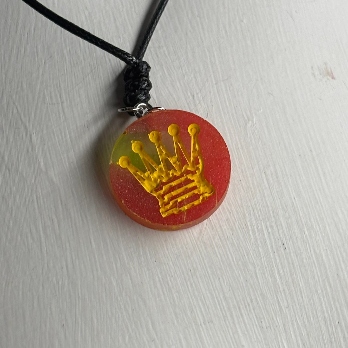 Red Smush Queen - Handmade Resin Chess Necklace