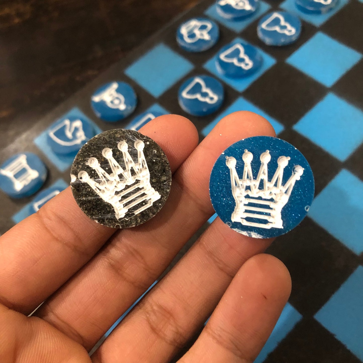 Black & Blue - Painted Chess Set