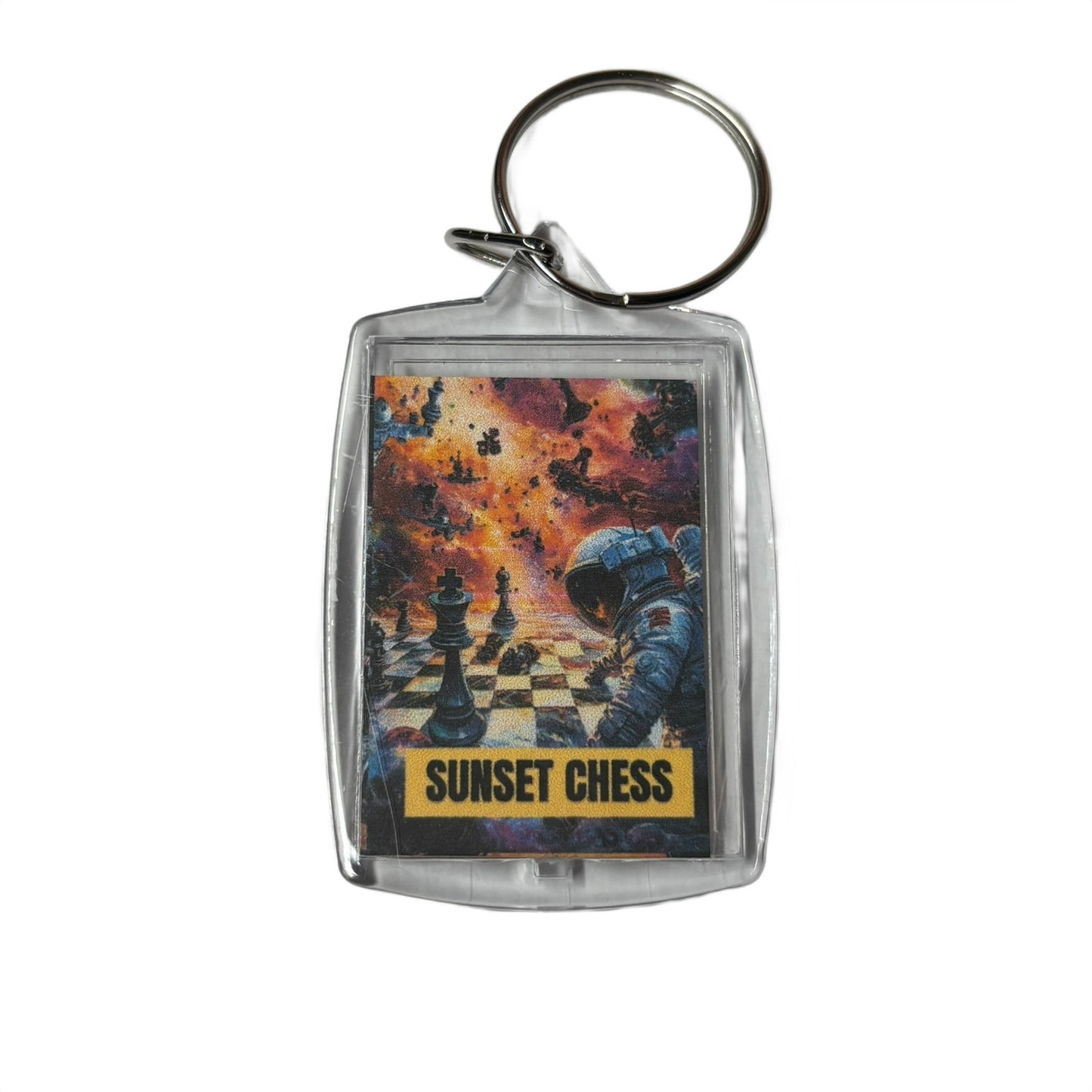 Space Mystic - Sunset Chess Photo Keychain