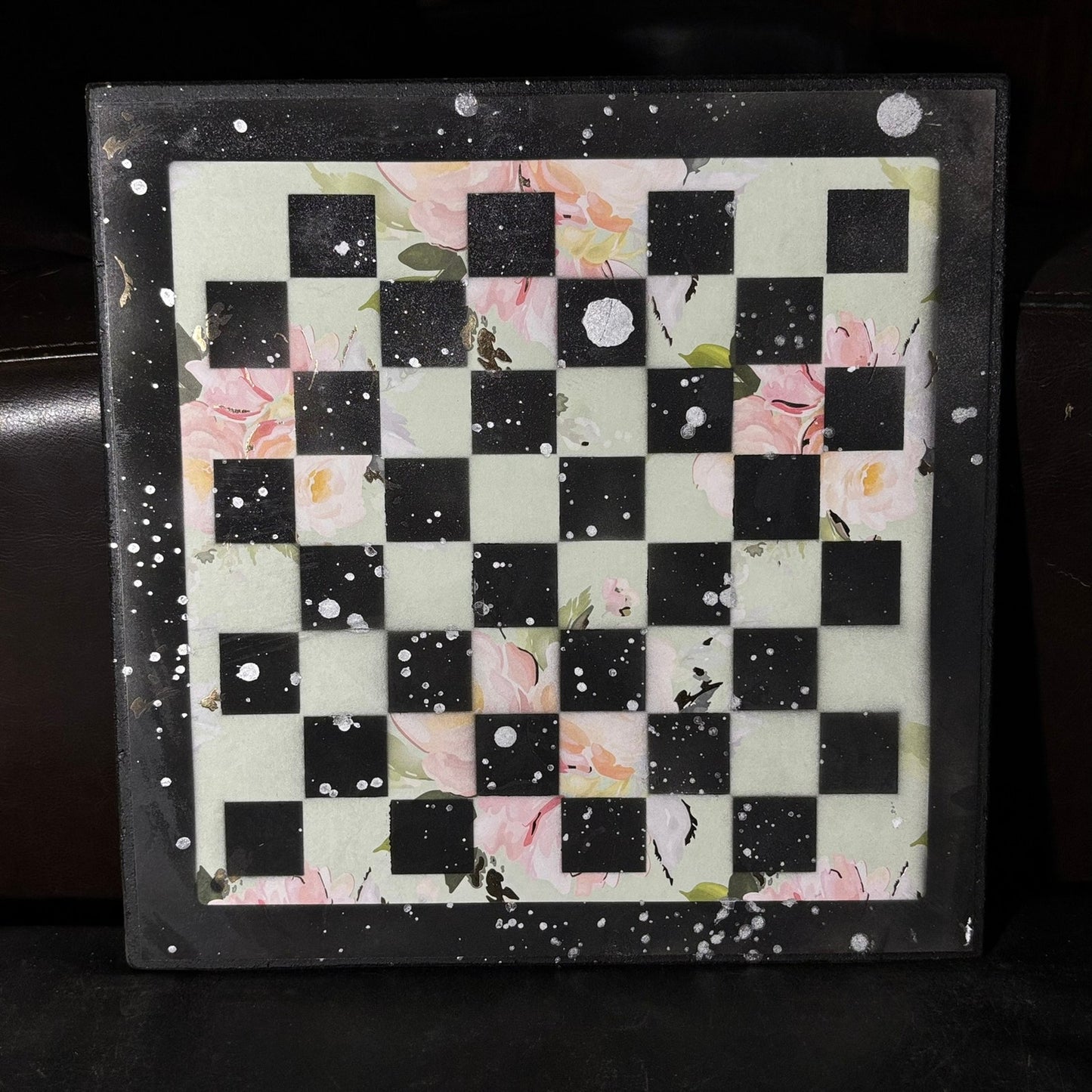 Mint Green Pink - Scrapbook Chess Board