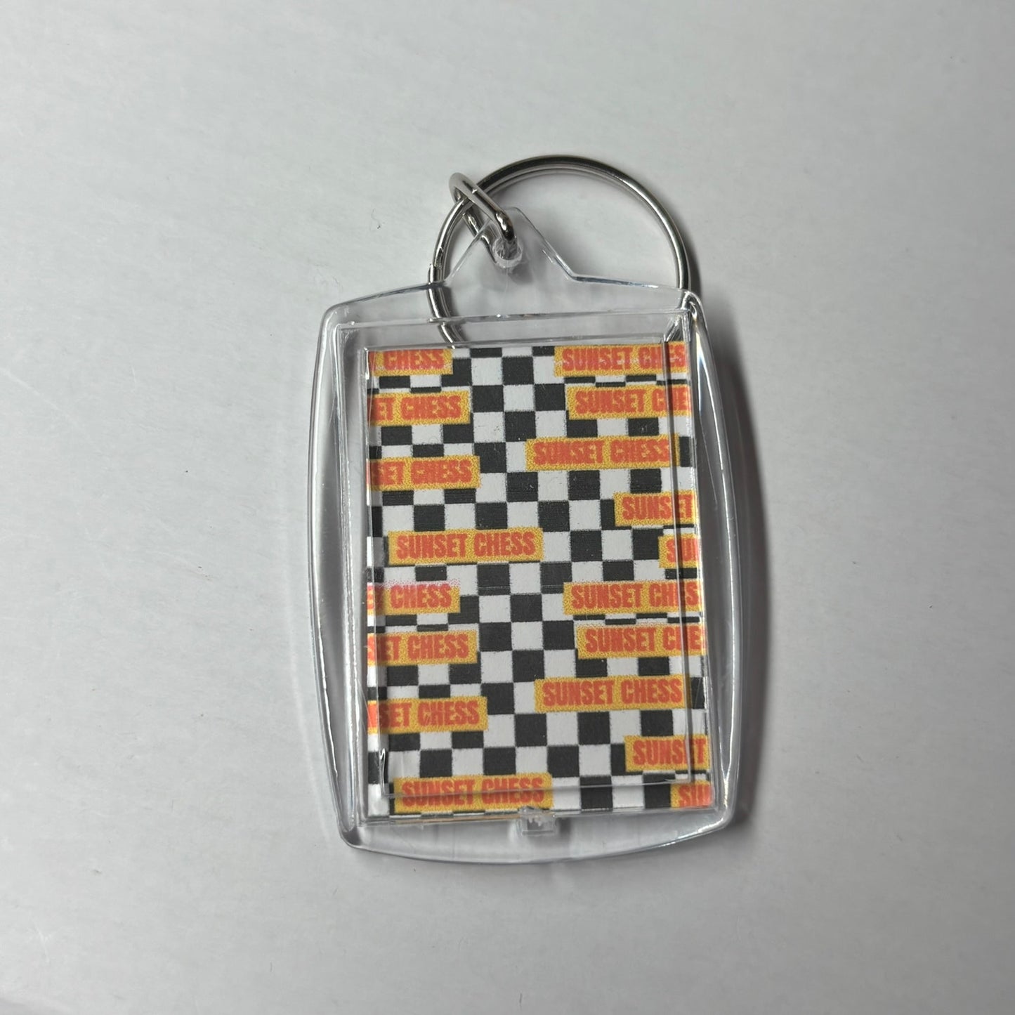 Deeps Thoughts Of The knight - Sunset Chess Photo Keychain
