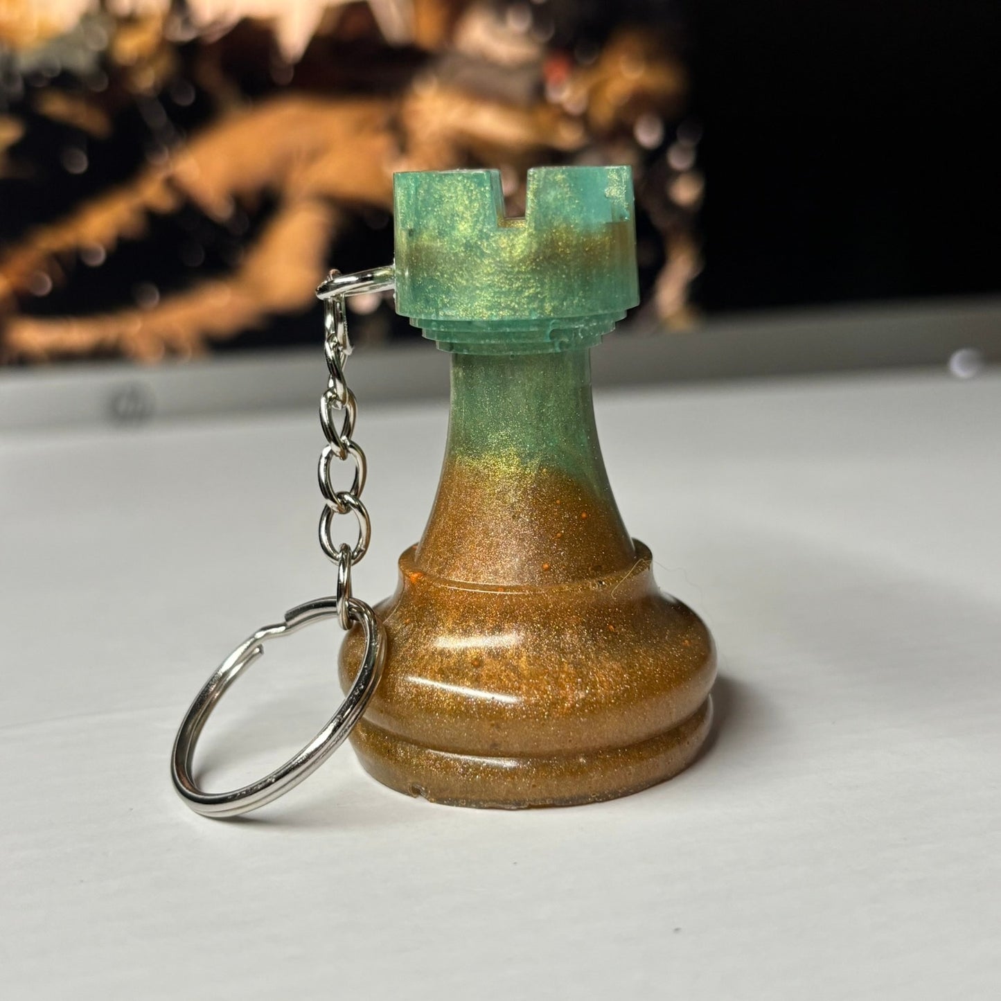Classic Mixed Rook - Handmade Resin Keychain - Large Edition