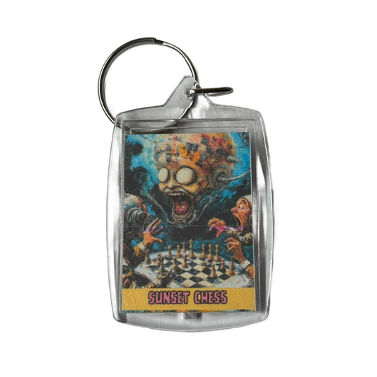 The Crazy Place - Sunset Chess Photo Keychain