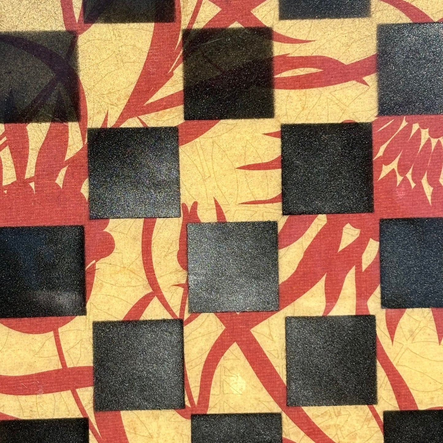 Yellow & Red Vintage Pattern - Resin Coated Chess Board