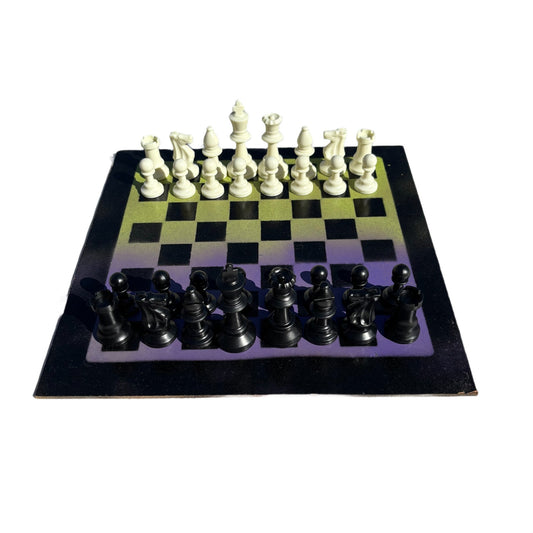 Green & Purple - Painted Chess Set