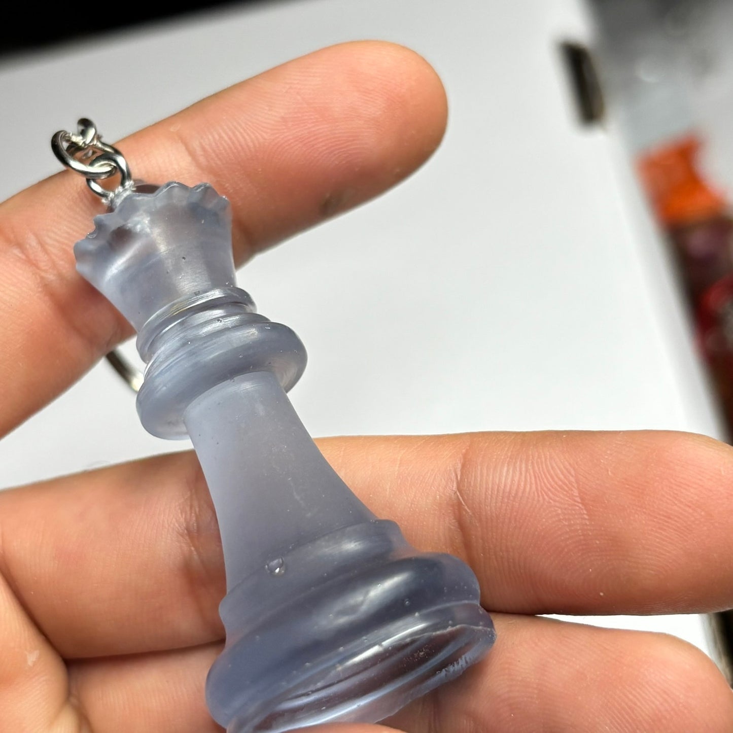 Translucent Blue Queen - Handmade Resin Keychain