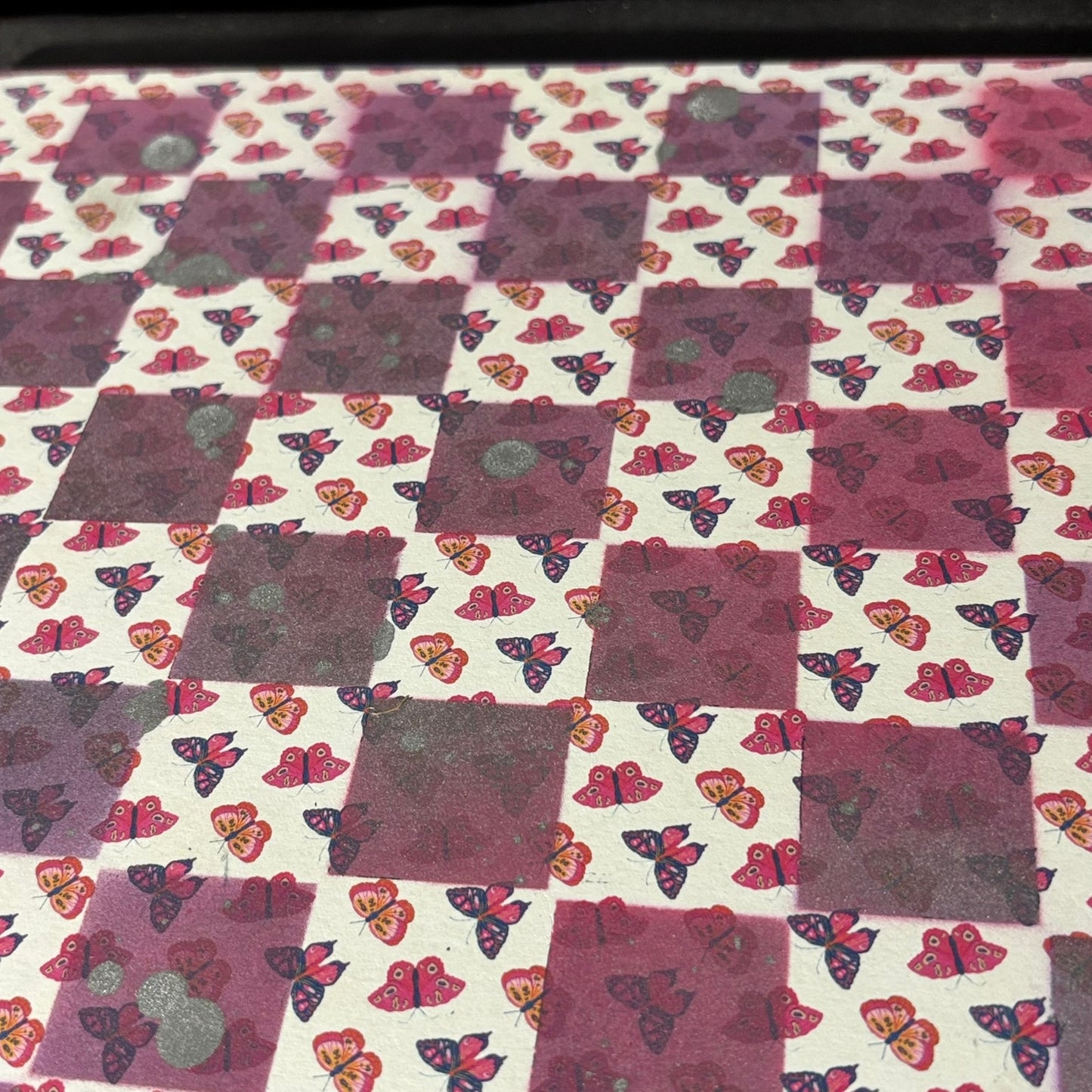 Pink Butterflies - Scrapbook Chess Board