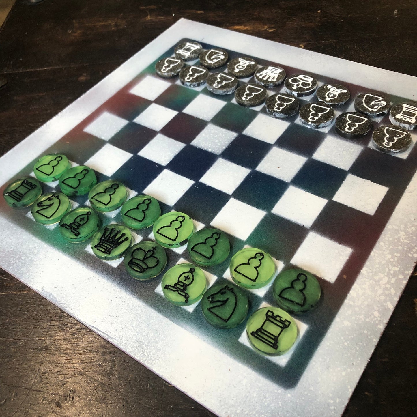 Toxic Cosmic - Painted Chess Set