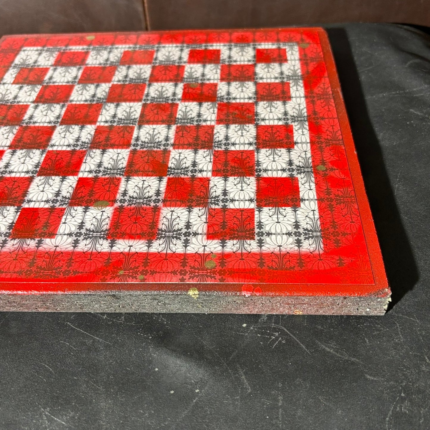 Vintage Red - Scrapbook Chess Board