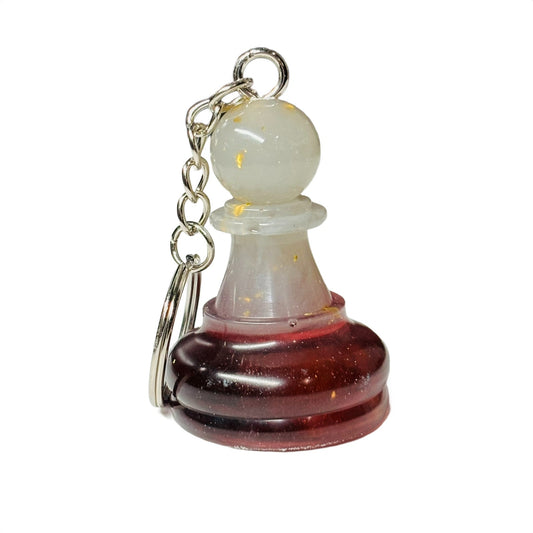 Violet Bottom Crystal Pawn - Handmade Resin Keychain - Large Edition