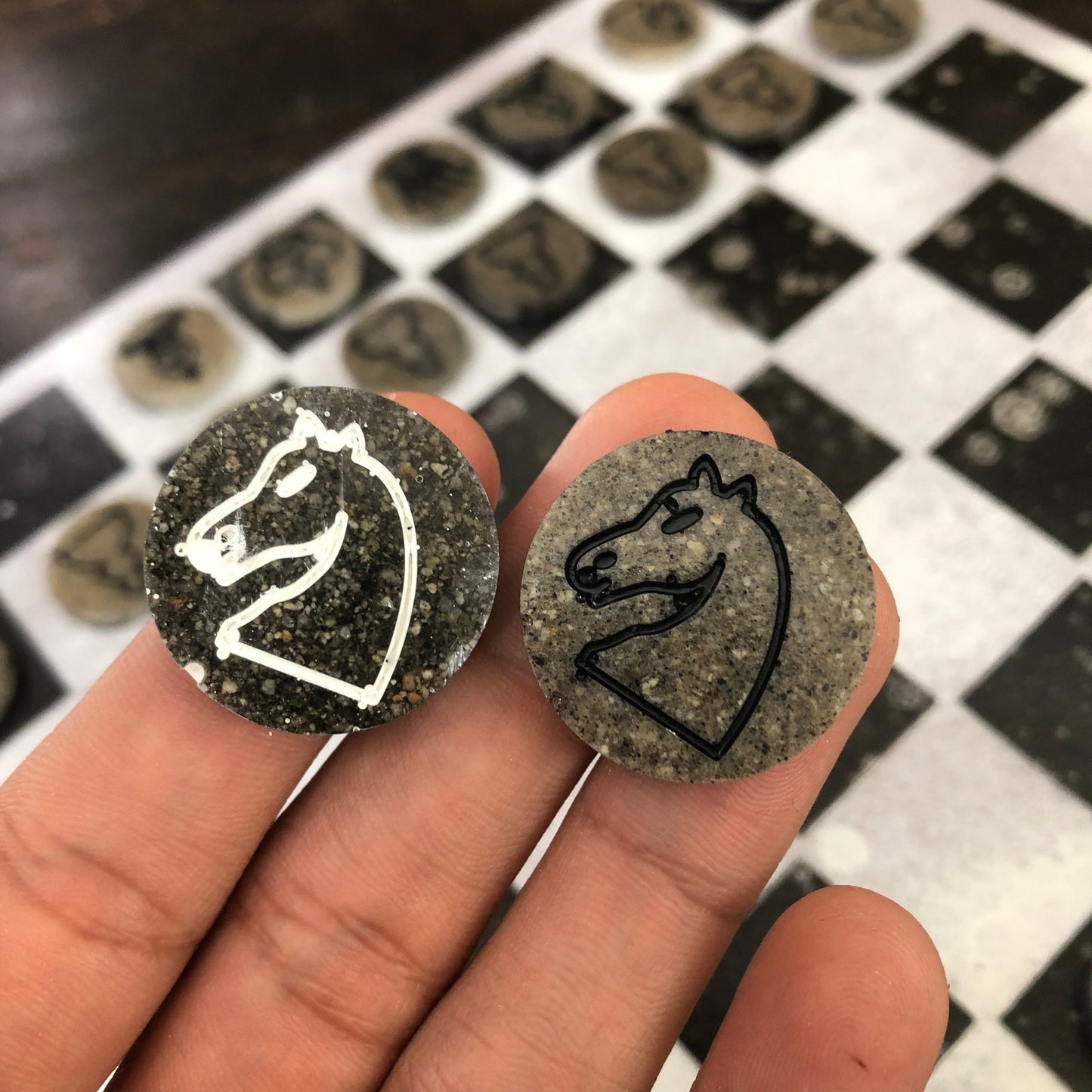 Gray Chrome - Painted Chess Set