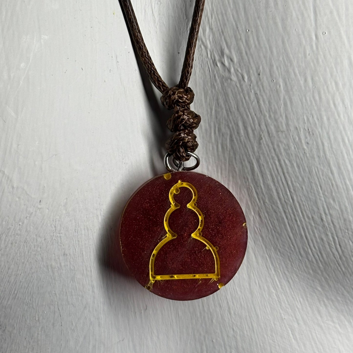 Royal Red Pawn - Handmade Resin Chess Necklace