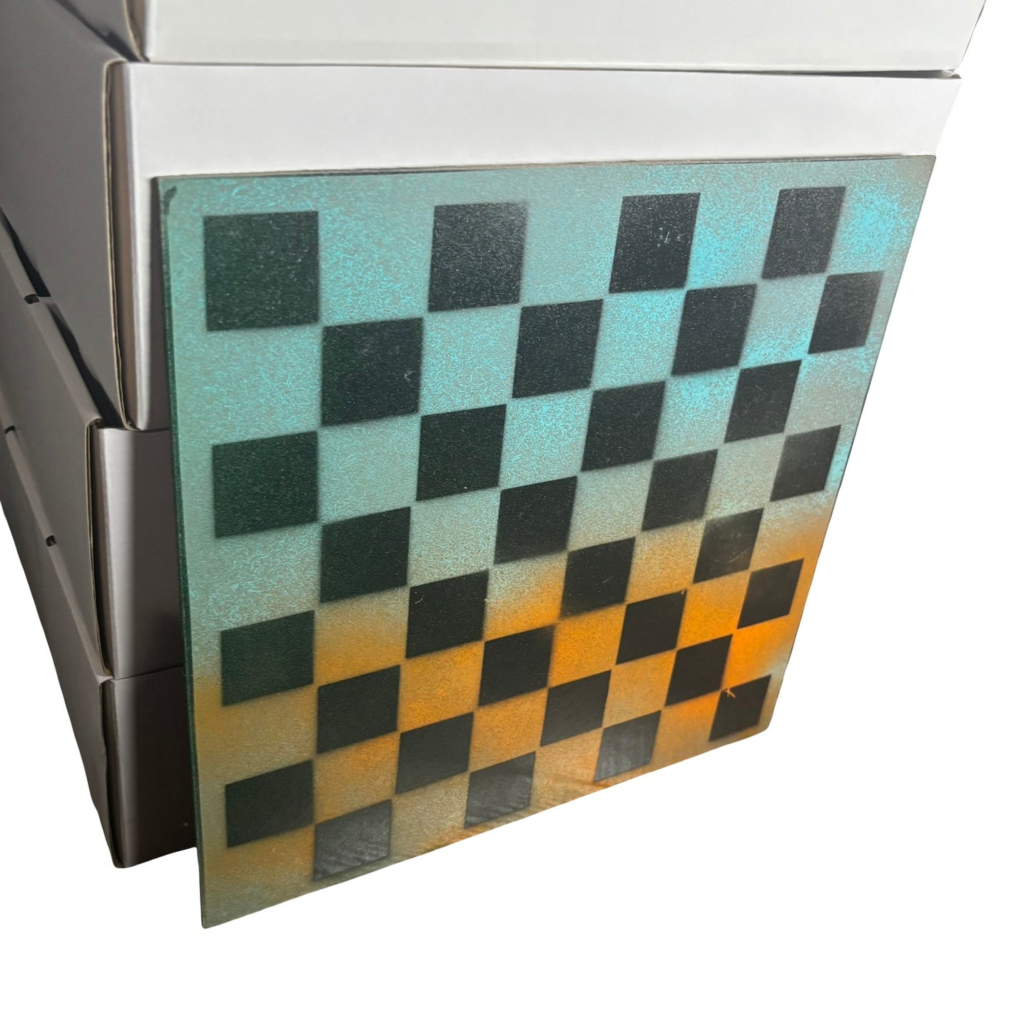 Blue & Orange - Painted Chess Board