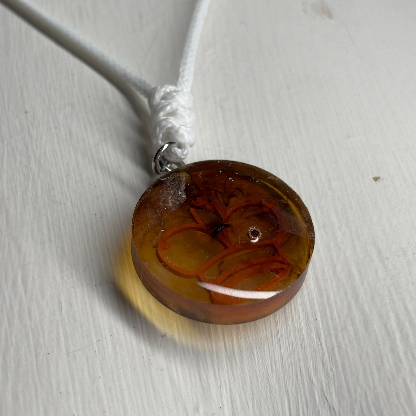 Orange Fire King - Handmade Resin Chess Necklace