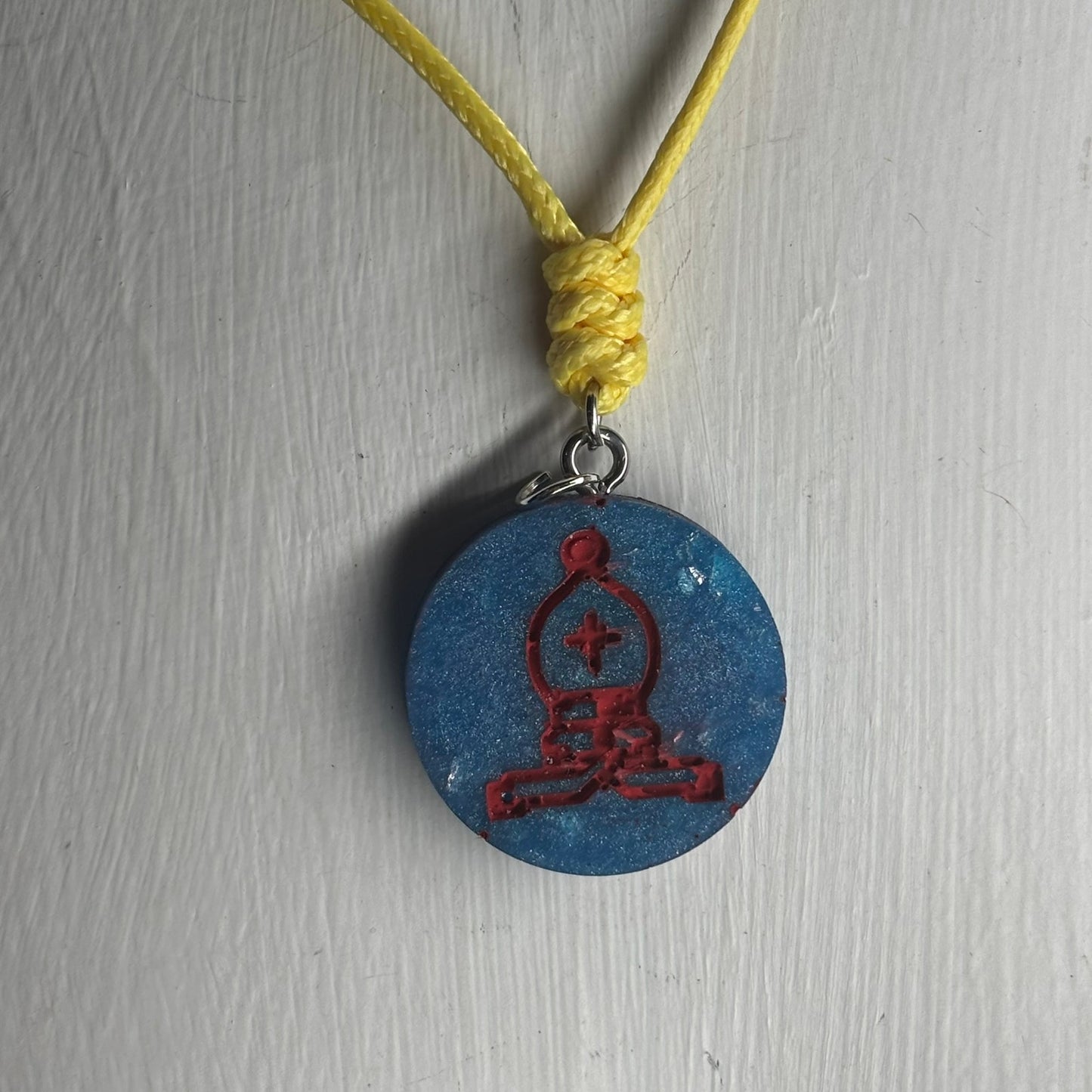 Blue Bishop - Handmade Resin Chess Necklace