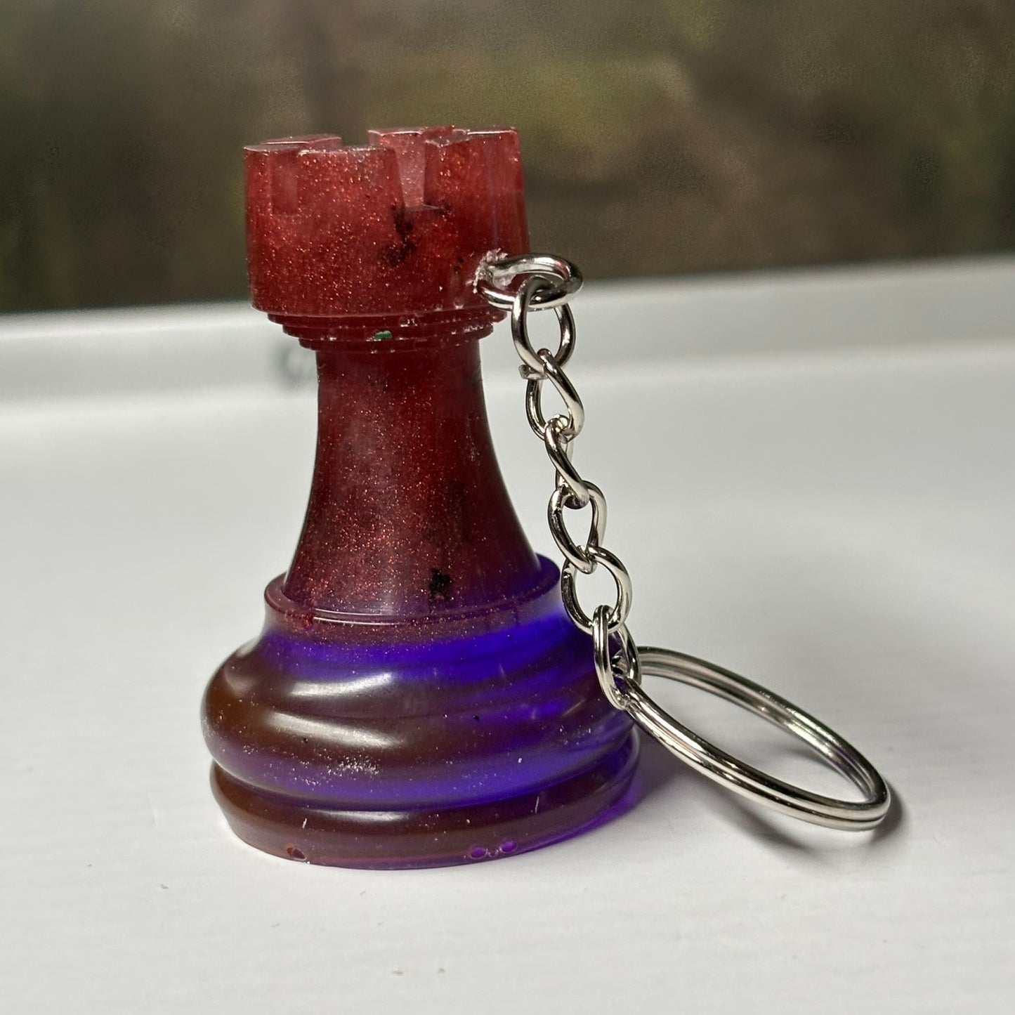 Translucent Rook - Handmade Resin Keychain - Large Edition