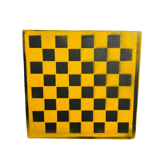 Yellow & Black - Painted Double Sided Chess Board