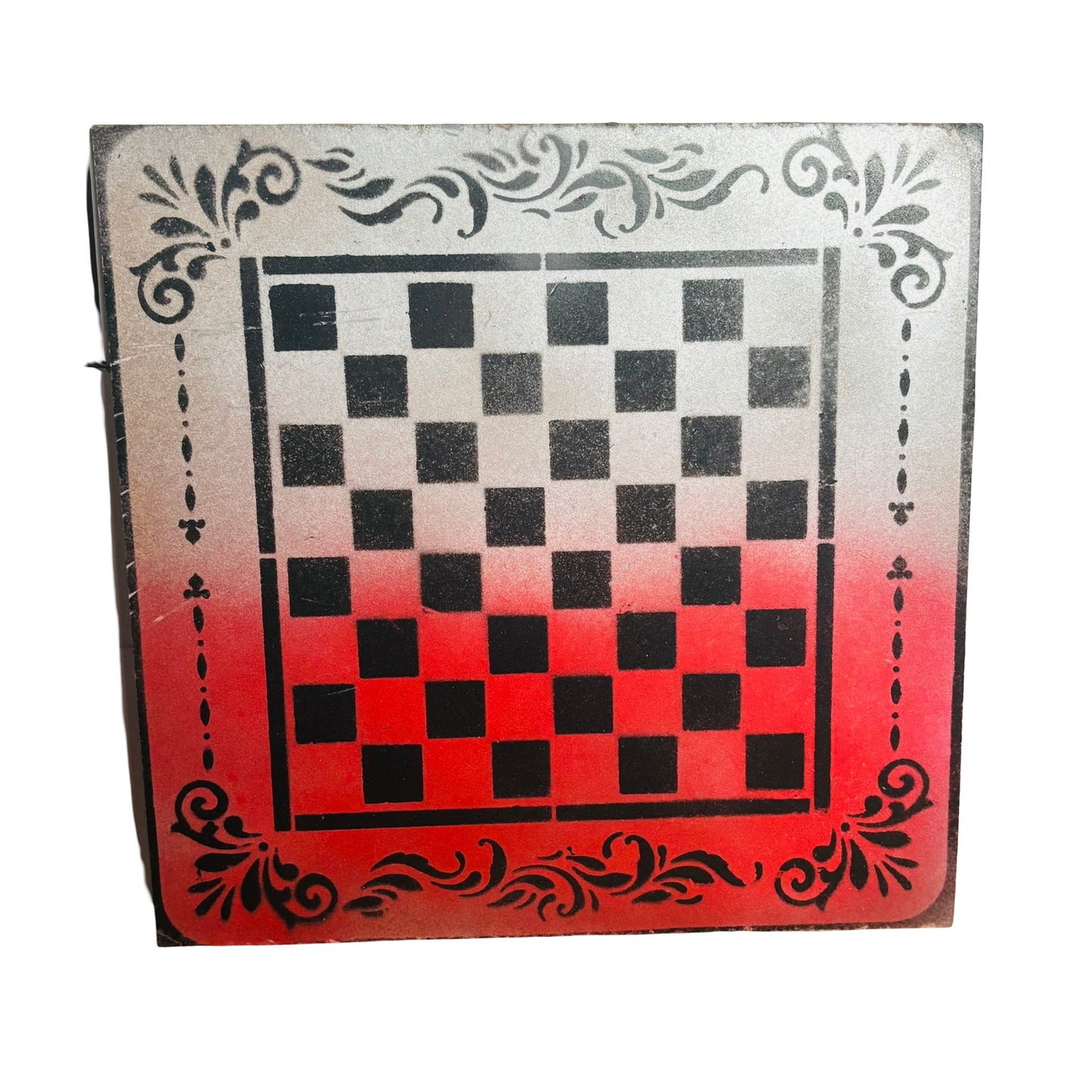 Red Cream - Painted Chess Board