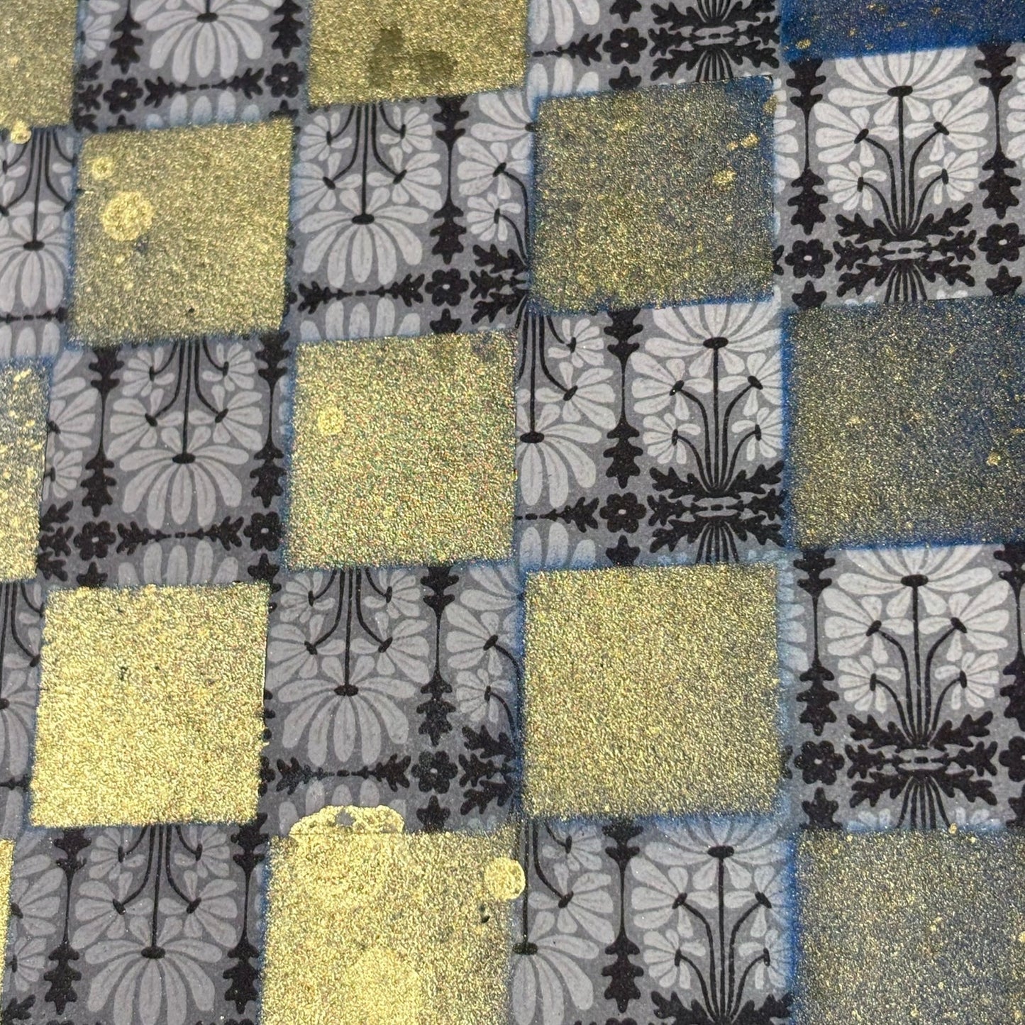 Golden Blue - Scrapbook Chess Board