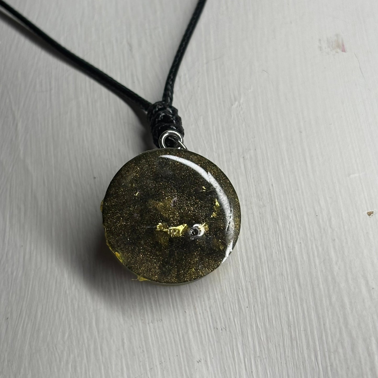 Navy Green Rook - Handmade Resin Chess Necklace