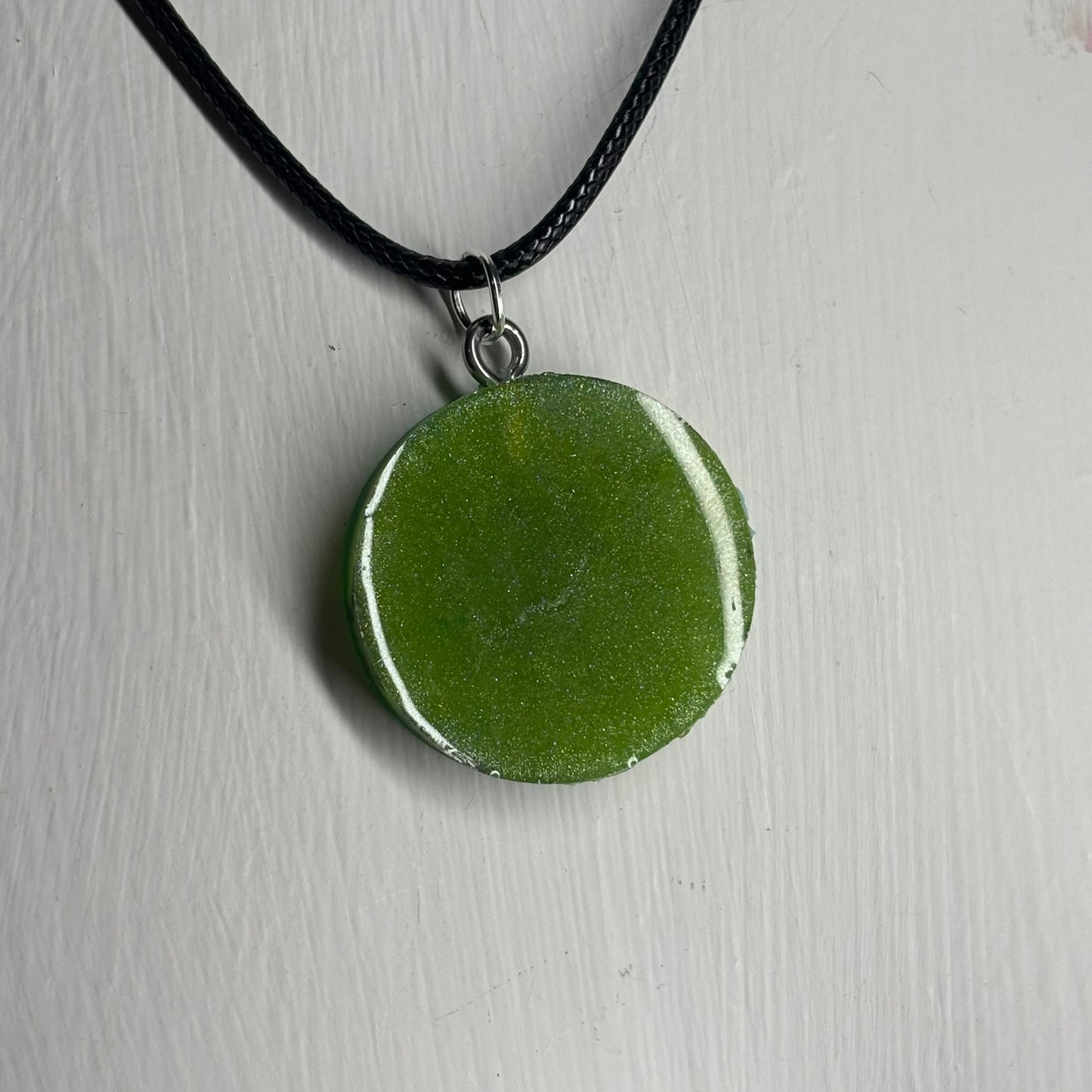 Dark Green Queen - Handmade Resin Chess Necklace