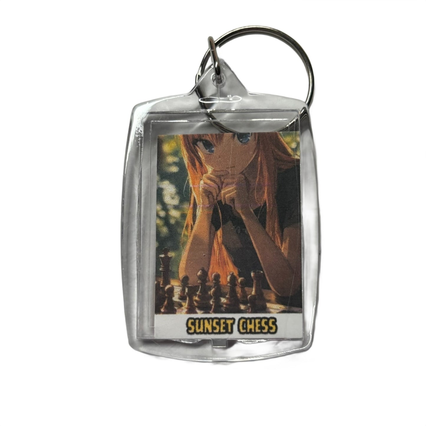Anime Girl - Chess  Photo Keychain
