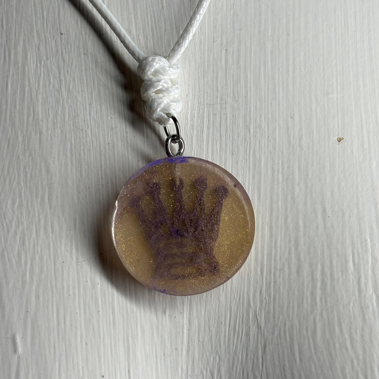 Classic Purple Queen - Handmade Resin Chess Necklace