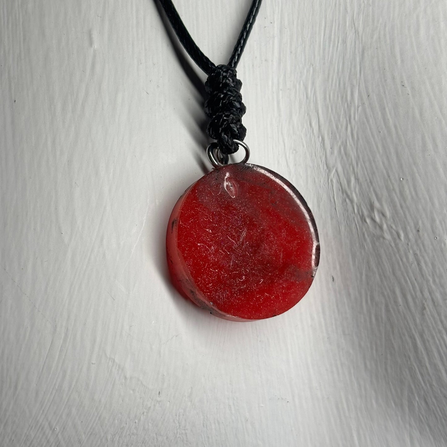 Rich Red Bishop - Handmade Resin Chess Necklace