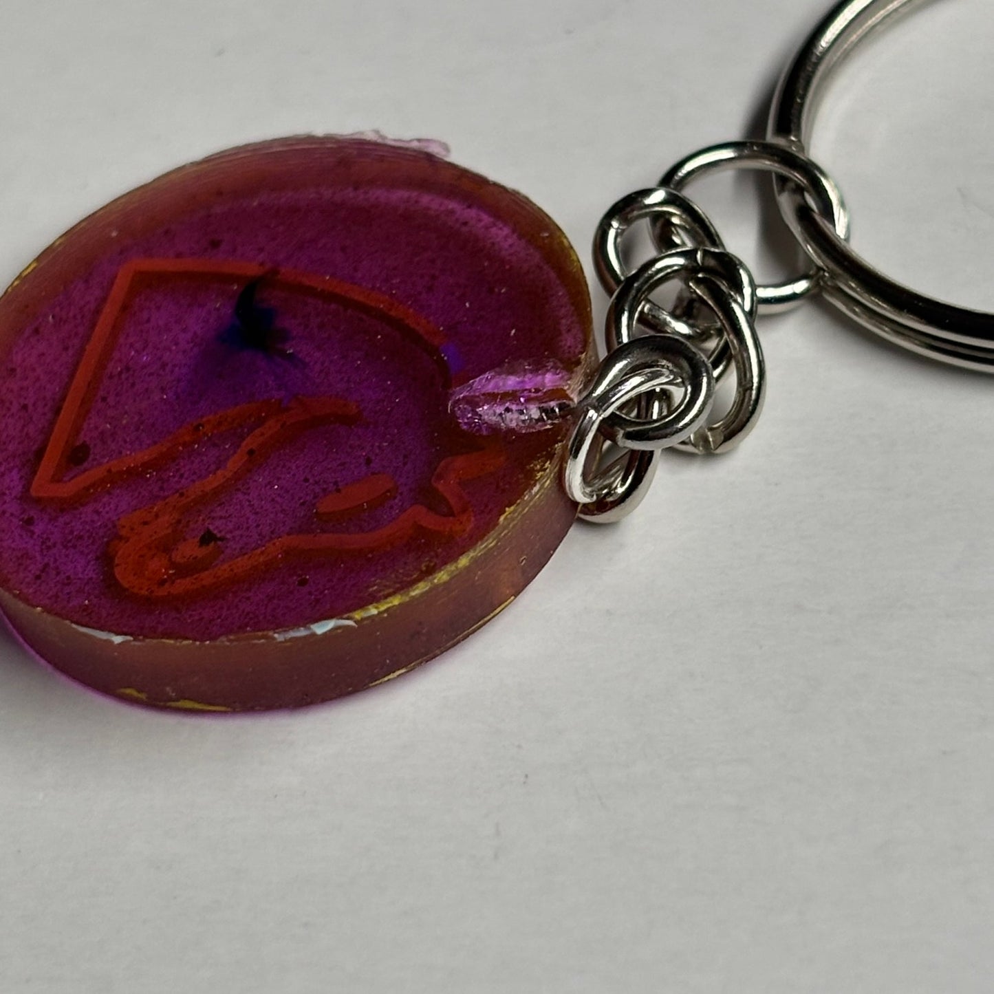 Purple Yellow Knight - Handmade Resin Keychain