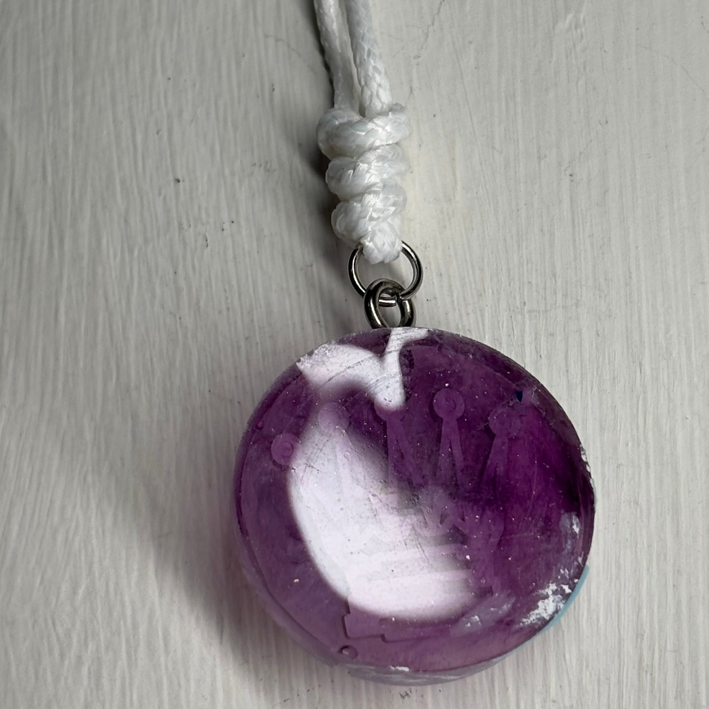 Purple Queen - Handmade Resin Chess Necklace - Flat Edition