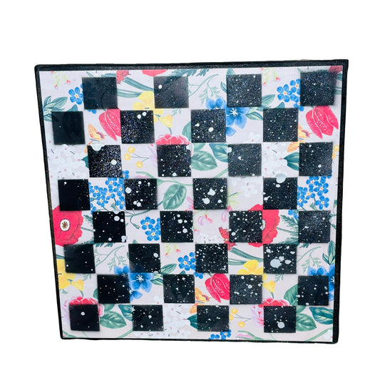 Vintage Flowers - Scrapbook Chess Board