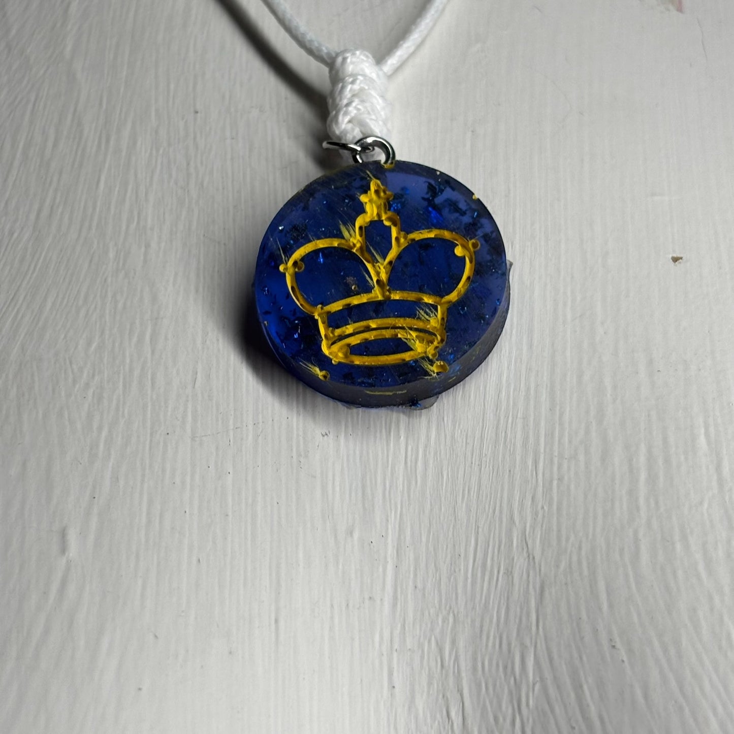 Royal Blue King - Handmade Resin Chess Necklace