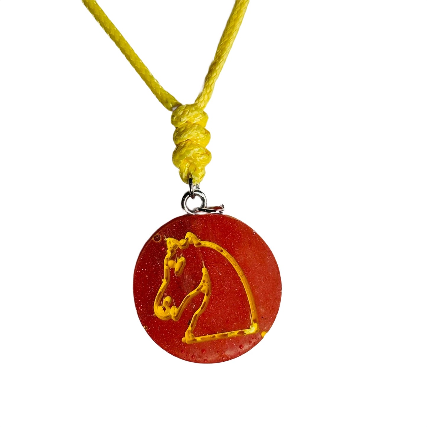 Red Knight - Handmade Resin Chess Necklace