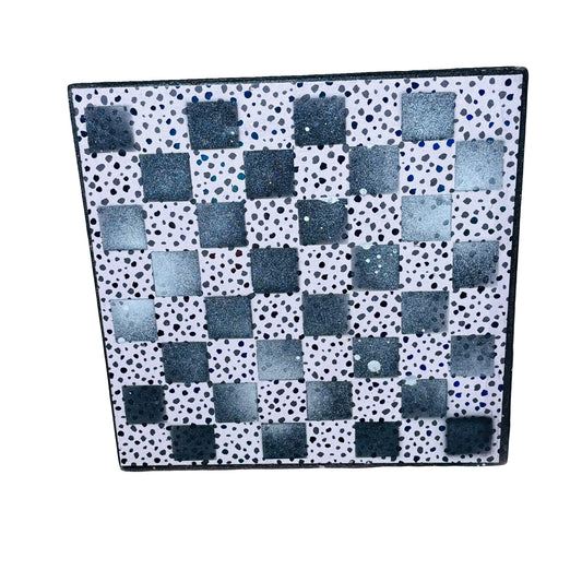 Spotted Ice Black - Scrapbook Chess Board