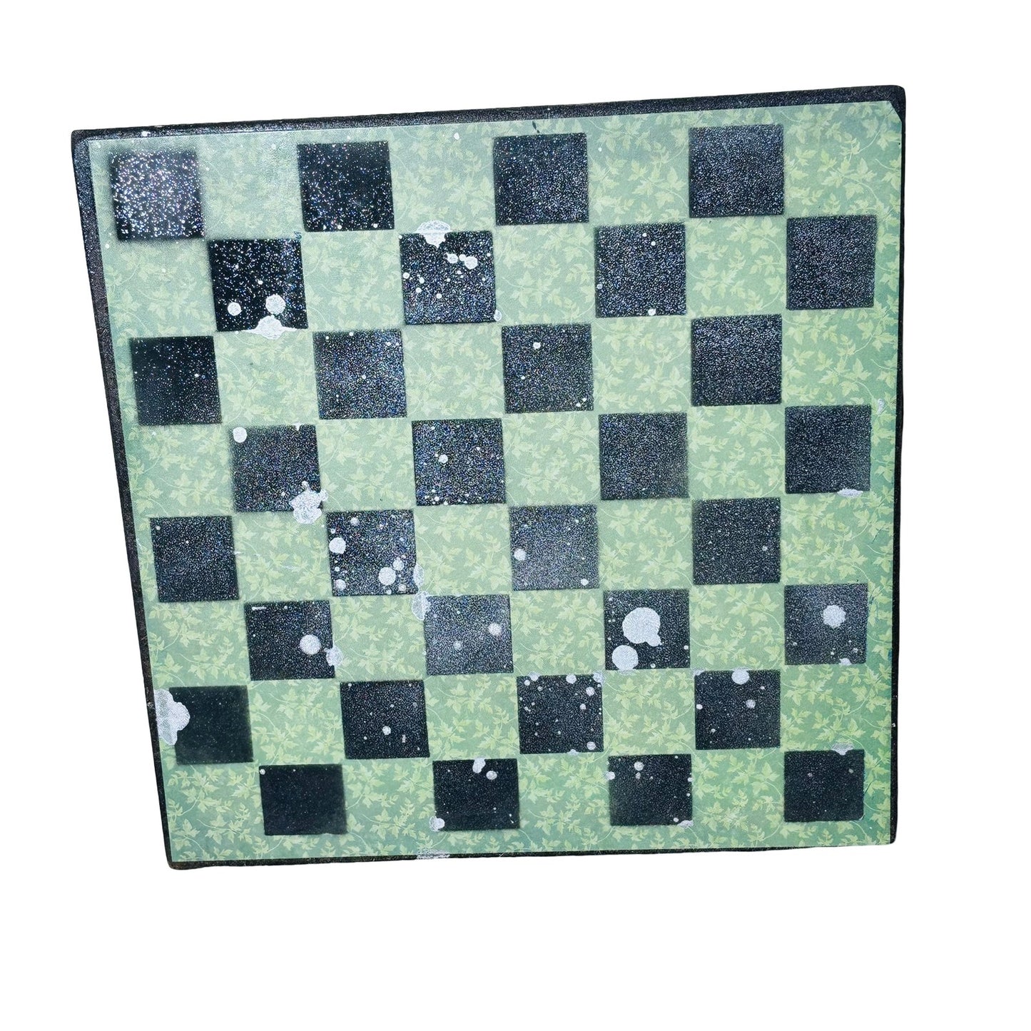 Chrome Drip Green - Scrapbook Chess Board