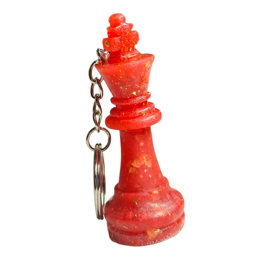 Glittered Red King - Handmade Resin Keychain