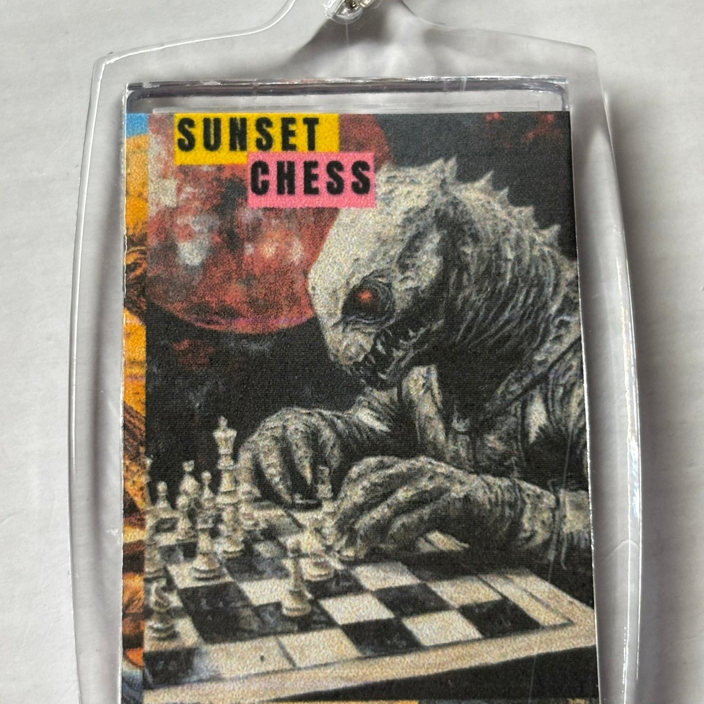 Space Alien - Chess  Photo Keychain