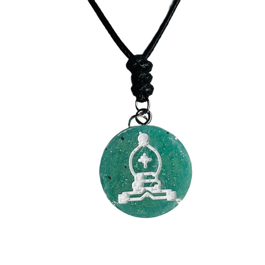 Mint Green bishop - Handmade Resin Chess Necklace