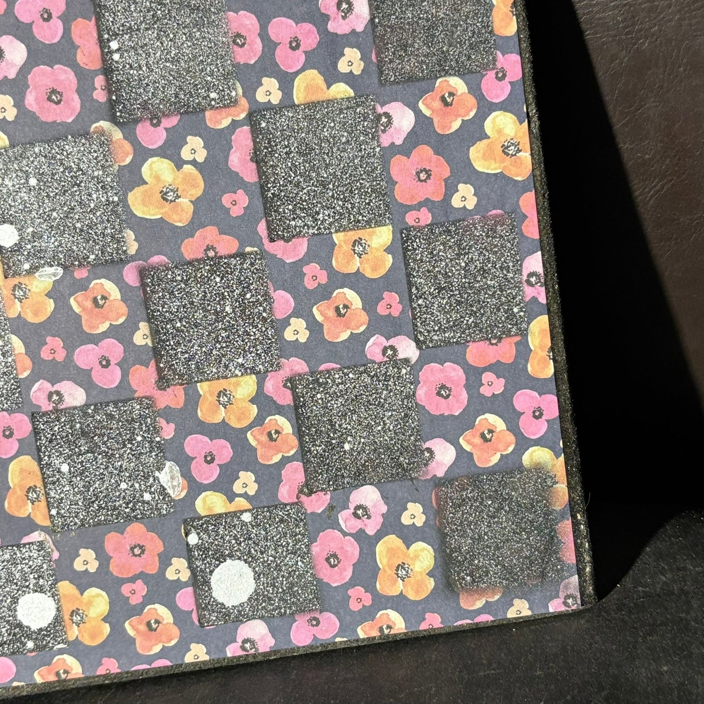 Purple & Yellow Flowers - Scrapbook Chess Board